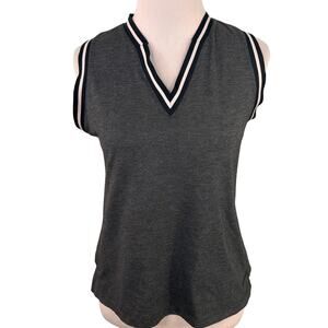 Nike V-Neck Grey Dri-Fit Contrast Golf Polo Tank Size Small